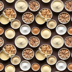 baking ingredients arranged symmetrically