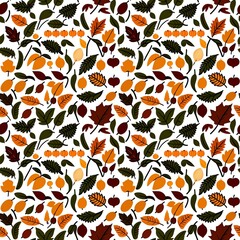 autumn harvest icons in rustic repeat