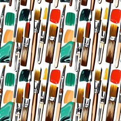 artist brushes and acrylic colors