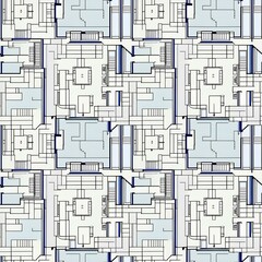 architectural blueprints in a top view