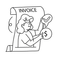 Invoice vector outline illustrations. EPS 10 file