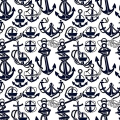 anchors and ropes in nautical style