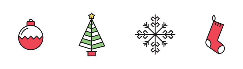 Set Icons Christmas elements