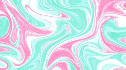 Obraz premium Abstract swirling design in soft pinks and mint greens.