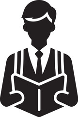 young boy student silhouettes vector