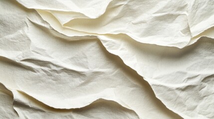 Obraz premium Creamy White Crumpled Fabric Texture