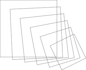 Square dynamic geometric shapes. Overlapping line elements