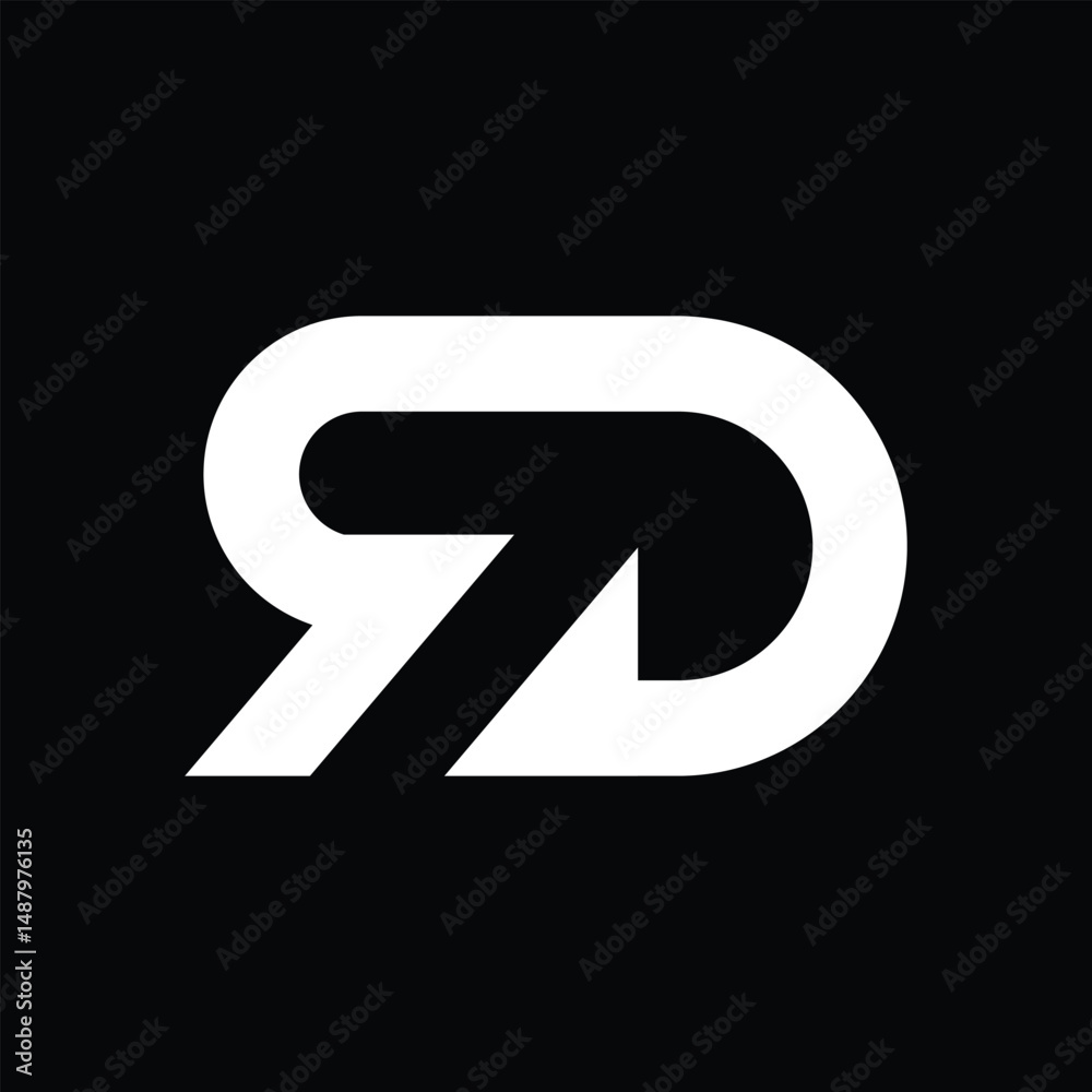 Fototapete this is a monogram image of a connected initials rd in modern font style that looks bold and sharp i