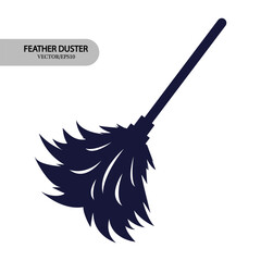 Feather duster icon design vector flat isolated illustration