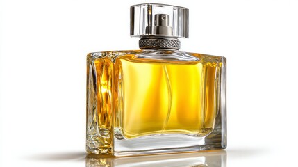 Mens perfume bottle isolated on white background Clean realistic product display
