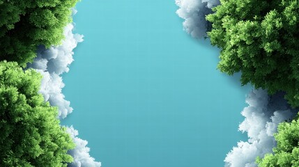 Eco-Friendly Earth Day Theme Banner Template with Vibrant Green Trees and Blue Background