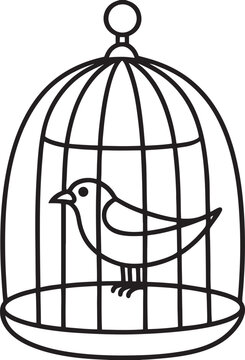 recommend clip art: birdcage design with line art victor image .