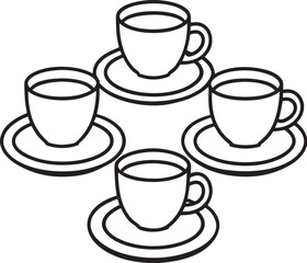 Obraz premium coffee cup line art design white background with victor file.