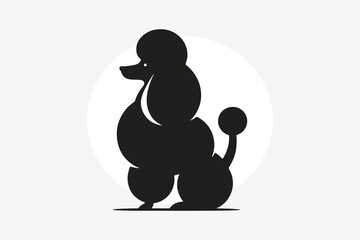 minimalist silhouette of a poodle  in black