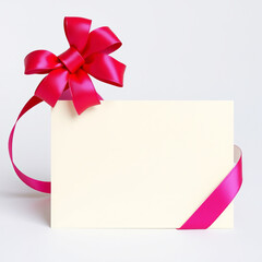 Elegant gift Card wrapped with teal ribbon ready for celebration or special occasion