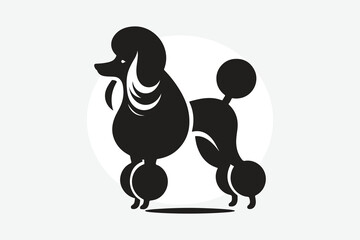 minimalist silhouette of a poodle  in black