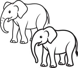 Naklejka premium elephant design with line art victor image on white background.