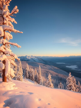 Winter landscape around Horni Mala Upa, Giant Mountains (Krkonose), Northern Bohemia, Czech Republic