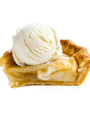 <Delicious Homemade Pie with Ice Cream Topping: The Perfect Seasonal Dessert and Sweet Comfort Food Treat>