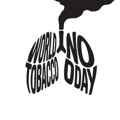 World No Tobacco Day typography silhouette vector illustration