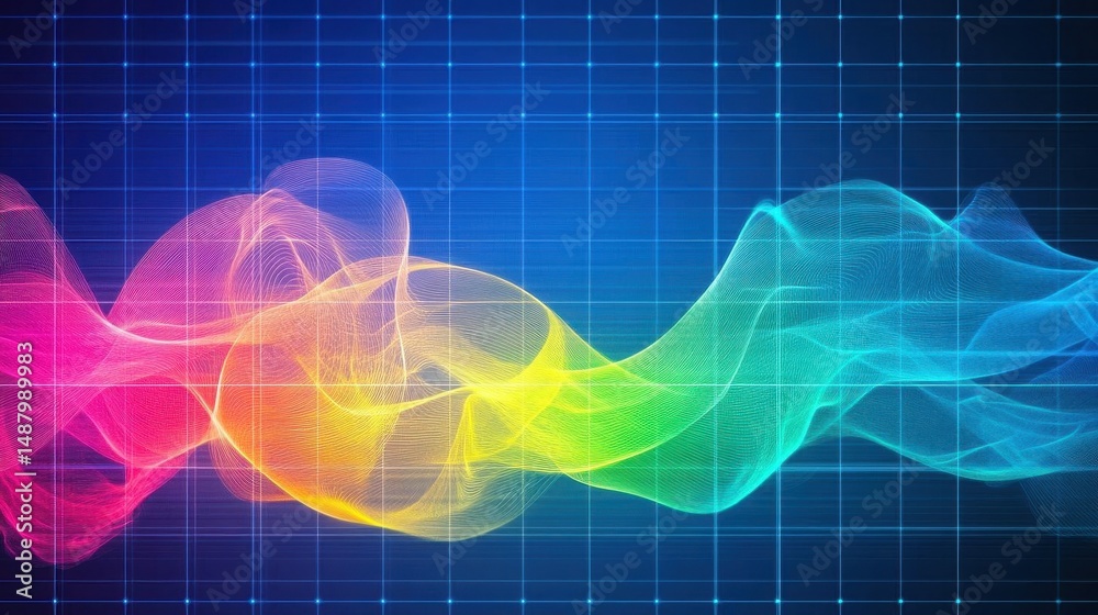 Poster vibrant abstract background with flowing colorful waves and dynamic patterns creating a lively and e