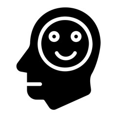 positive thinking glyph icon