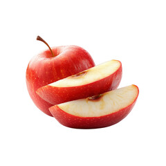 Juicy Red Apple Slices with Whole Apple