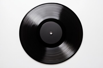 Obraz premium Vinyl record close up for music production, djing, audio engineering and vintage aesthetic projects.