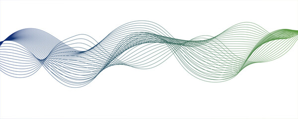 Abstract Background Gradient Blue, Green , Wave Line on White Backdrop. Vector abstract colorful flowing wave lines isolated on white layers strokes waves line design