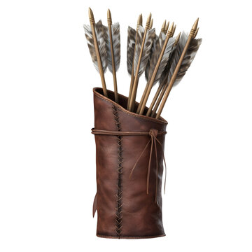 medieval arrow quiver isolated die cut