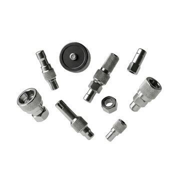 Floating tire deflator valve tool set on a solid white background
