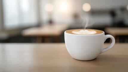 Fototapeta premium Savoring warm coffee moments cozy indoor space food photography close-up view comfort and relaxation experience
