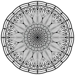 Tribal and bohemian style pattern design. Mosaic pattern. Floral henna or mehndi style mandala design.   