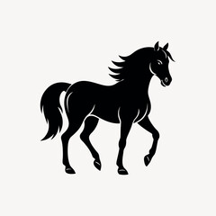 Horse Standing Silhouette Vector Art