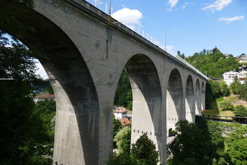 bridge over the river in the mountains