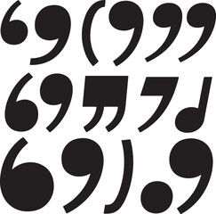 a sat of Comparison of Various Punctuation Marks and Symbols in Typography