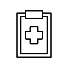 Fototapeta premium Medical Clipboard Icon with Cross Symbol Depicting Healthcare Concept