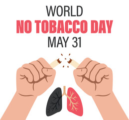 World No Tobacco Day Vector Illustration
