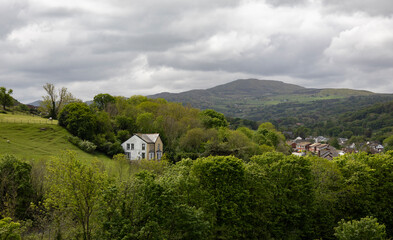 cottage in a welsh landscape near conwy, north wales