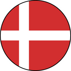 Danish flag icon on transparent background
