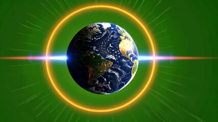 Animation of Earth solar eclipse with glowing ring and cosmic background, ideal for space-themed content intros