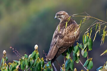 A Himalayan Buzzard (Buteo refectus) spotted in Pangolakha Wildlife Sanctuary, Sikkim, India.