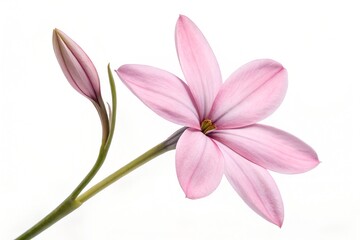 Fototapeta premium A beautiful spring bouquet features isolated pink magnolia and lily flowers, their delicate petals showcasing nature's floral beauty against a white backdrop