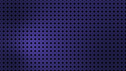 Geometric Symphony in Indigo: A mesmerizing digital abstract featuring a repeating pattern of floral-inspired elements against an indigo gradient, creating a sense of depth and movement.