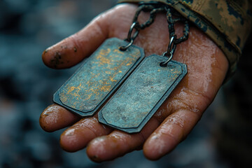 Fototapeta premium Person holding tags in hands.