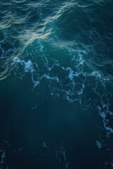 Fototapeta premium Teal Blue Ocean Water Texture with Crashing Wave from Drone