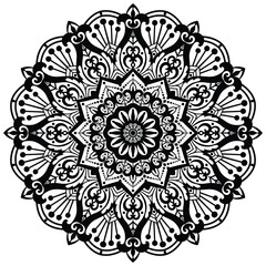 Mandala pattern in applied Thai style. Vector hand drawn doodle mandala. Ethnic mandala with colorful tribal ornament.  
