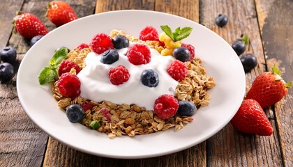 muesli or crunch with yogurt and fresh berries