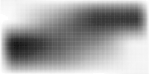 Grunge halftone gradient background. Faded grit noise texture. White and black sand wallpaper. Retro pixelated backdrop. Anime or manga style comic overlay. Vector graphic design textured template