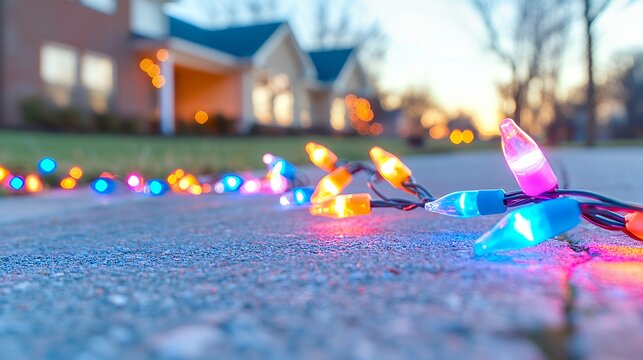 String Lights on the Ground